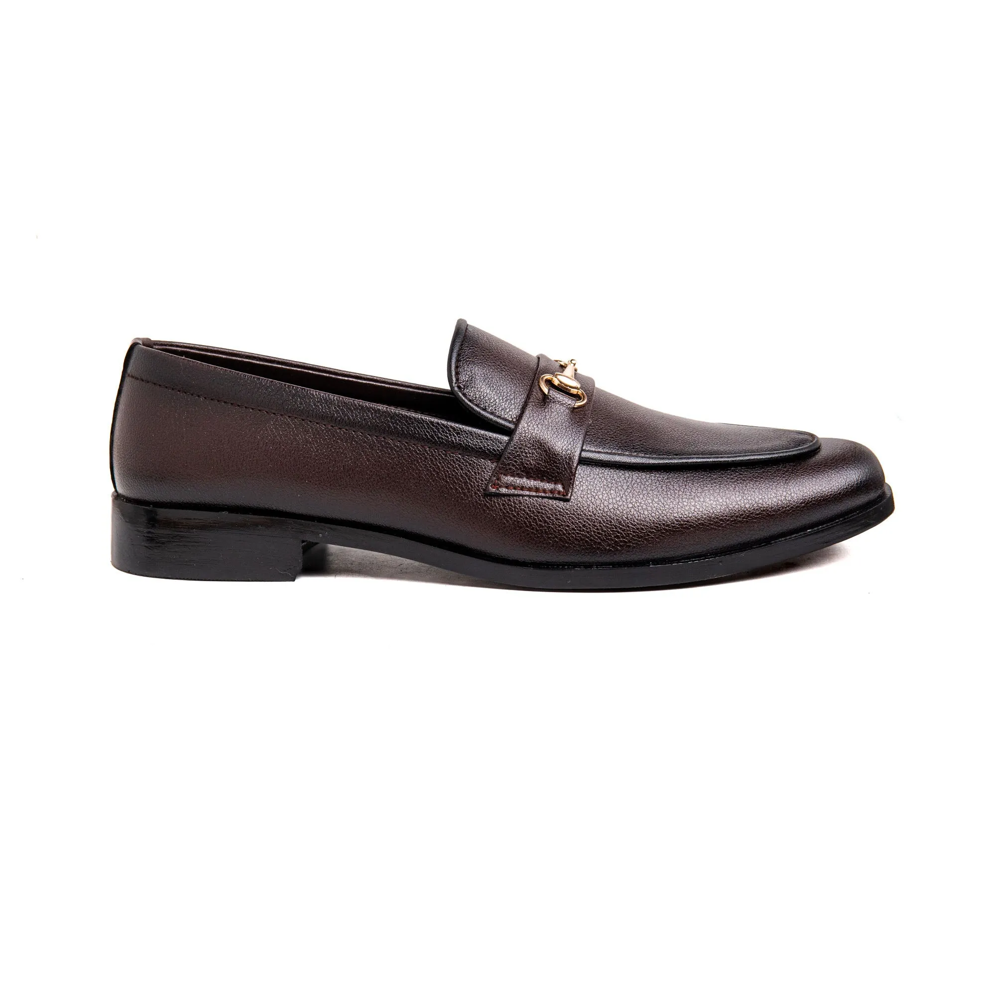 Men Brown Buckled Imported PU Leather Shoes