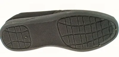 Mens Bedroom Slippers Black double Gusset MS466A