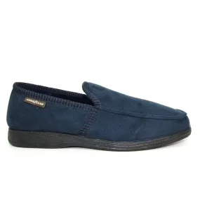 Mens Bedroom Slippers Navy Eden Goodyear Size 7 to 11