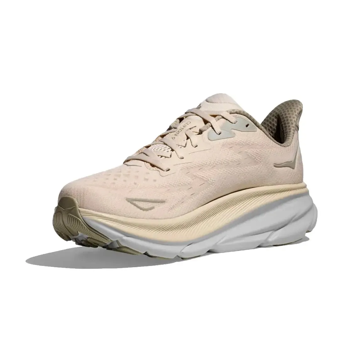 Sure! A more optimized title for the product Mens Hoka Clifton 9 - Oat Milk / Barley could be: Mens Hoka Clifton 9 Running Shoes in Oat Milk/Barley - Lightweight and Cushioned.