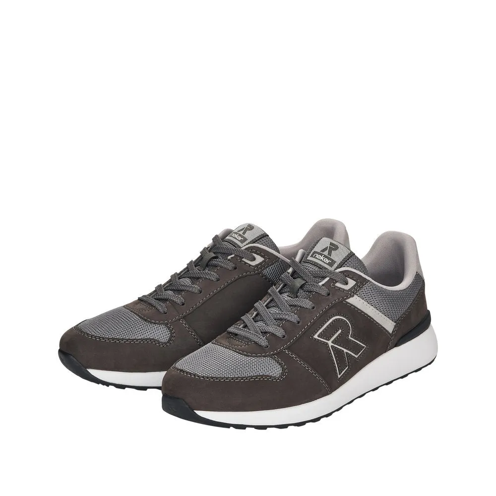 Mens Trainers Evolution by Rieker Grey Combo Shoes Soft Comfort 07601-45 SALE