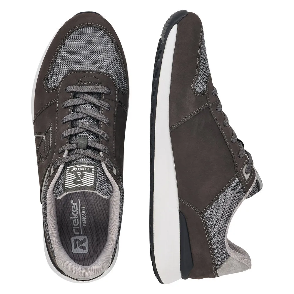 Mens Trainers Evolution by Rieker Grey Combo Shoes Soft Comfort 07601-45 SALE