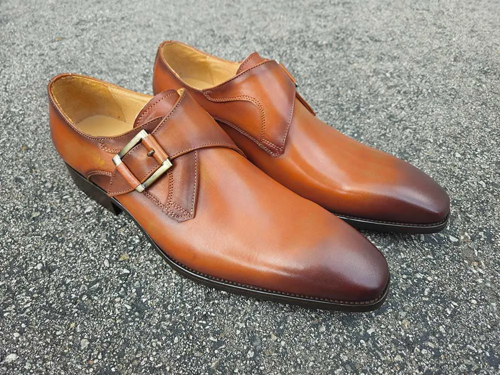 Monk Strap Buckle Leather Shoes