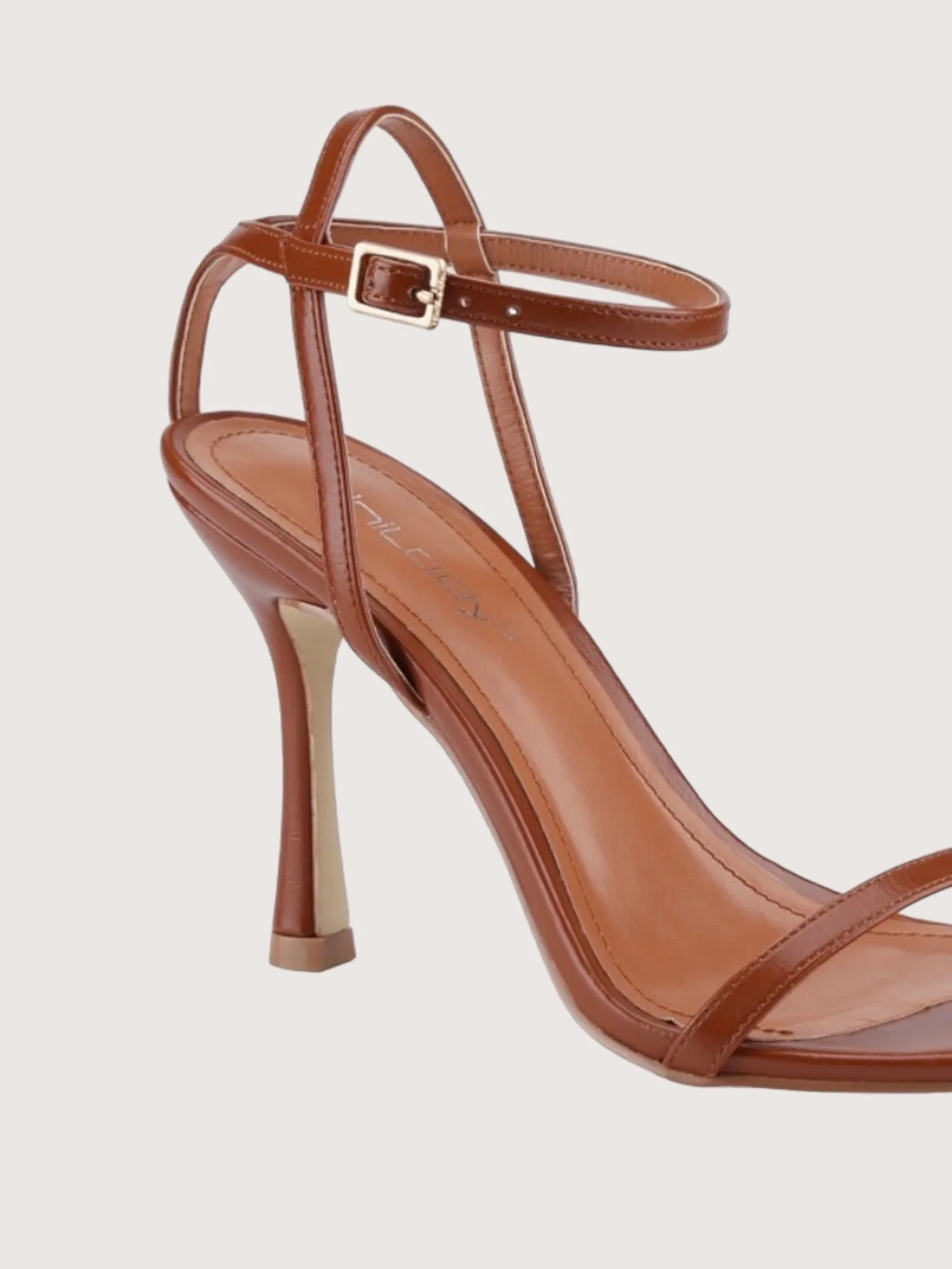 Pointed Toe Heeled Sandal | Brown