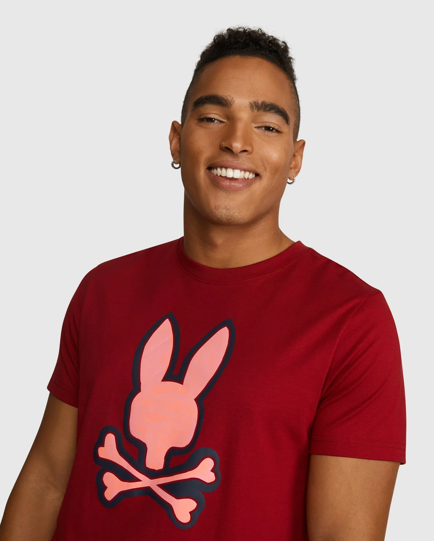 Psycho Bunny Bennett Graphic Tee in Mulled Wine