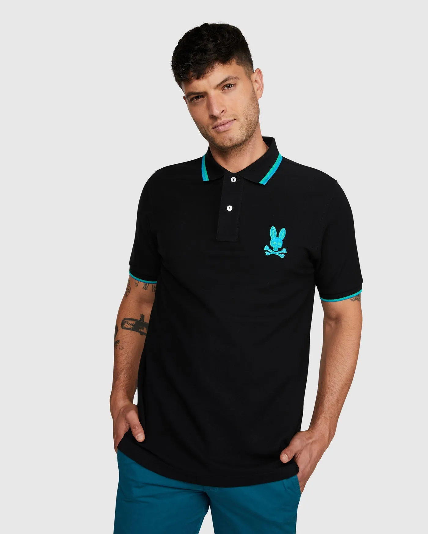 Psycho Bunny Bennett S/S Polo in Black