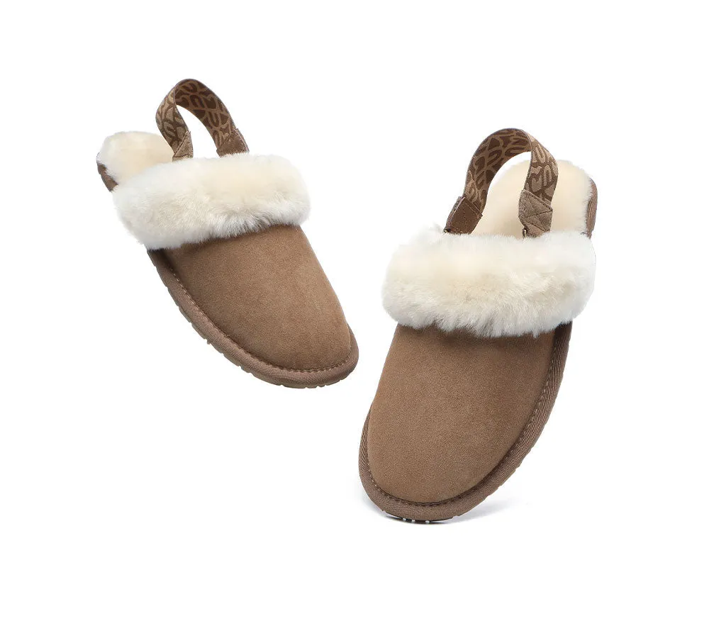 Removable Strap Slingback Sheepskin Slippers Lonsdale