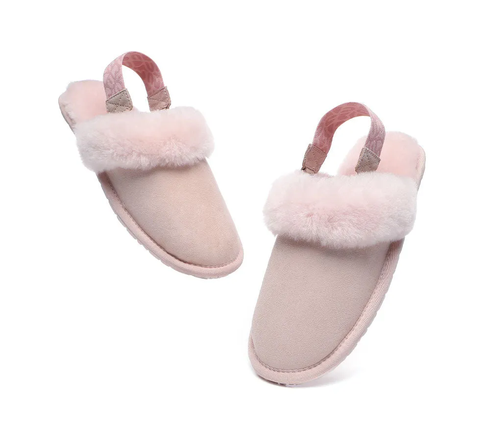 Removable Strap Slingback Sheepskin Slippers Lonsdale