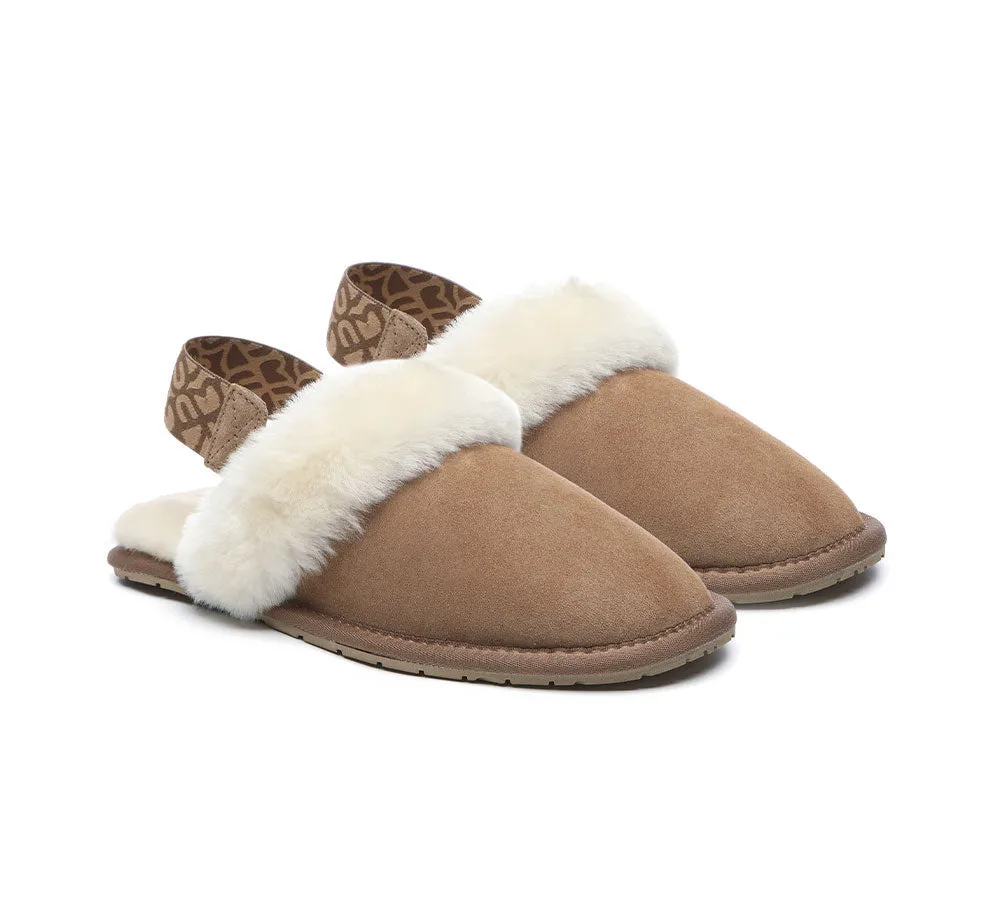 Removable Strap Slingback Sheepskin Slippers Lonsdale