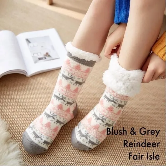 Sherpa Plush Christmas Socks