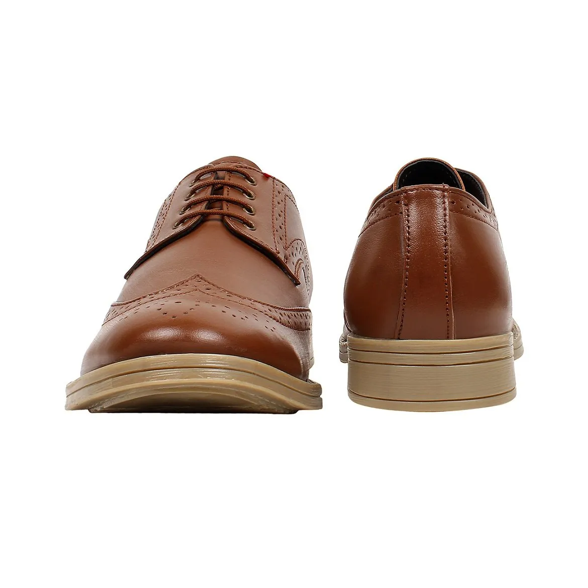 Tan Brogue Shoes For Men - Defective