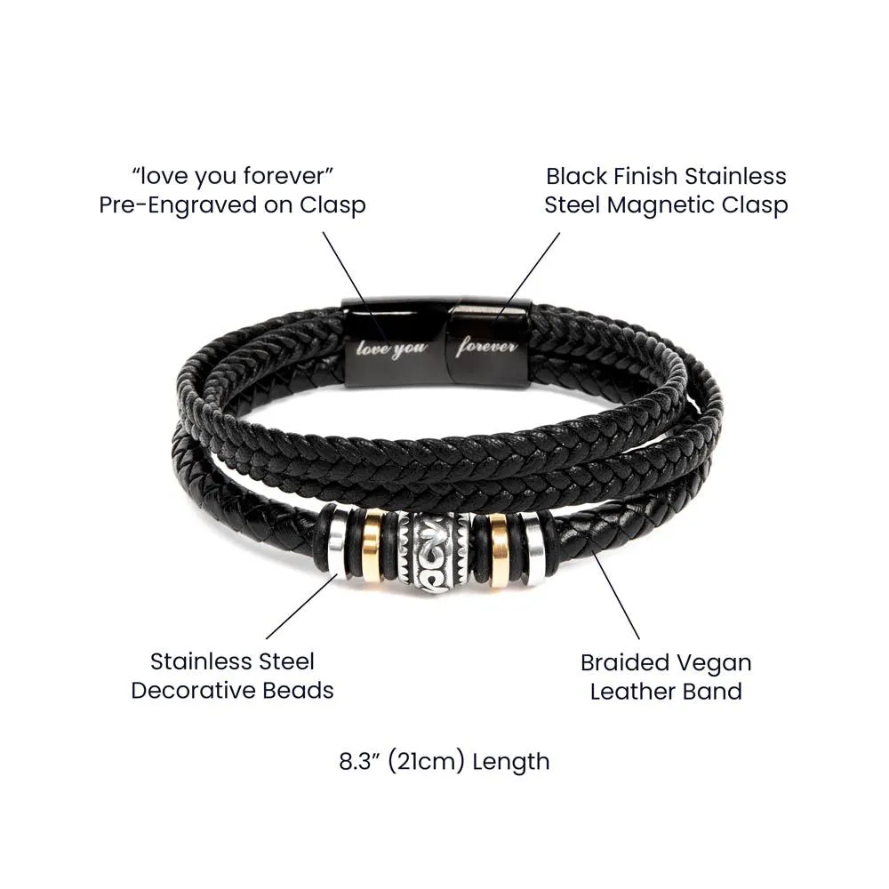 To My Amazing Son Gift, Straighten Your Crown Encouragement Men Bracelet