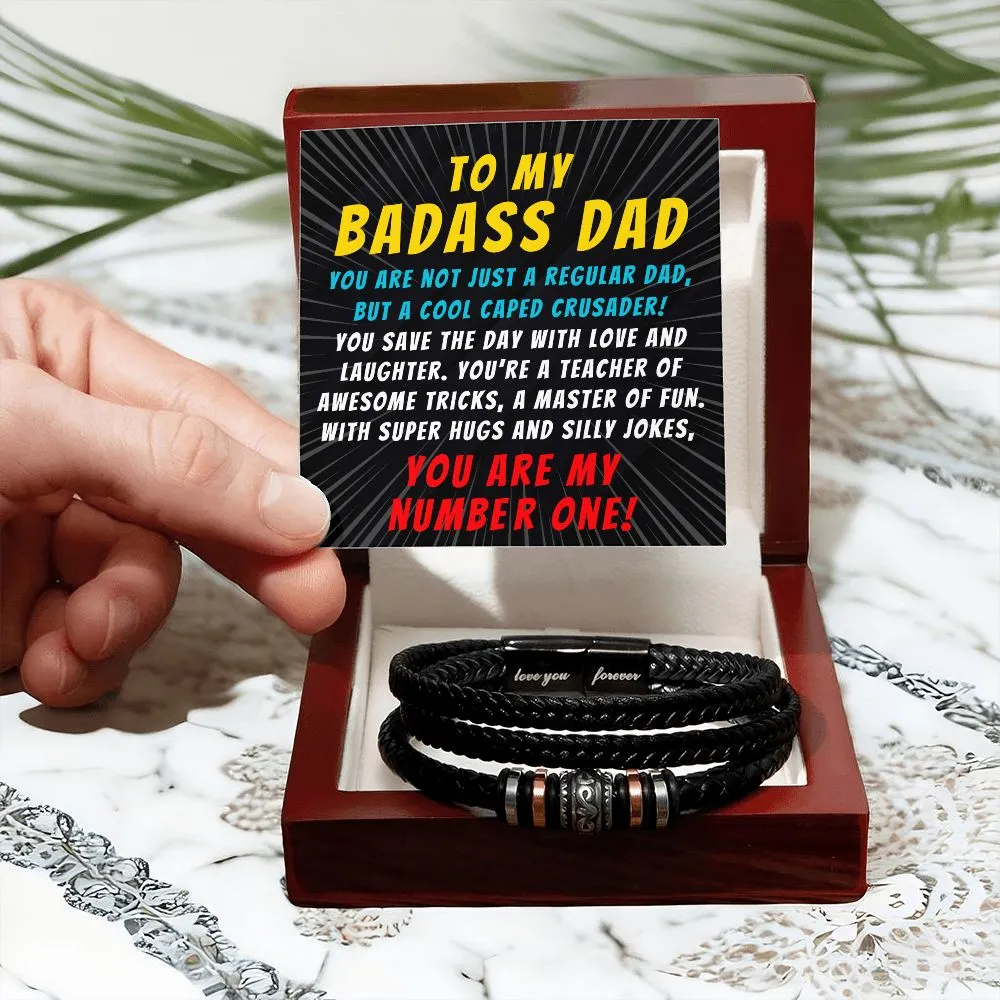 To My Badass Dad, You Are My Number One Superhero Love You Forever Men Bracelet for Father's Day