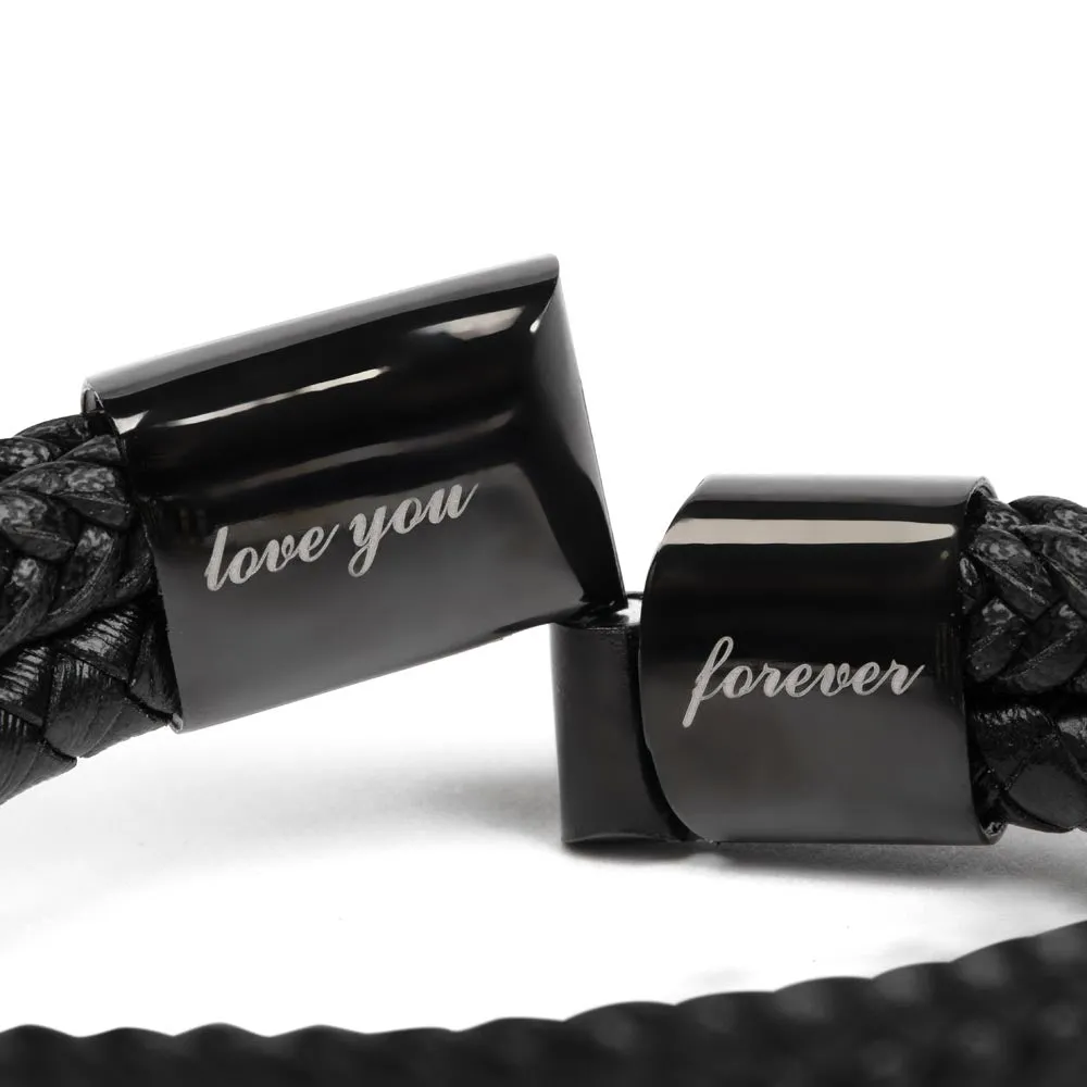 To My Dad, My Hero My Guide, Love You Forever Men Bracelet For Father's Day