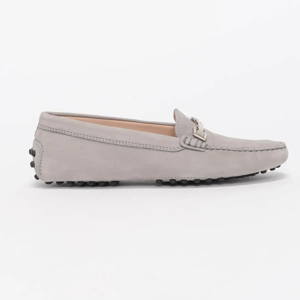 Tod's Grey Suede Gommini Moccasin Flats 34