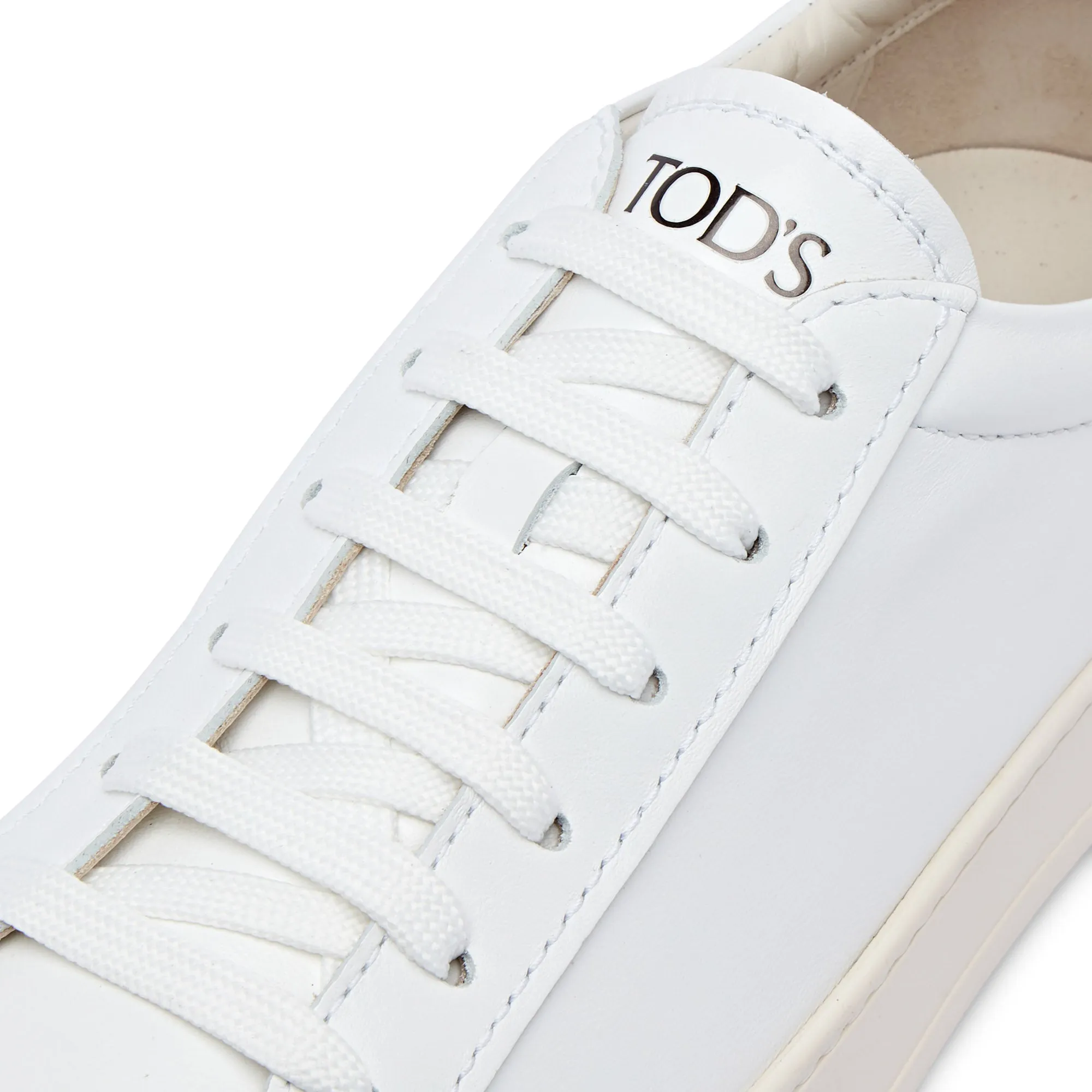 TOD's Low Top Leather Trainer (White)