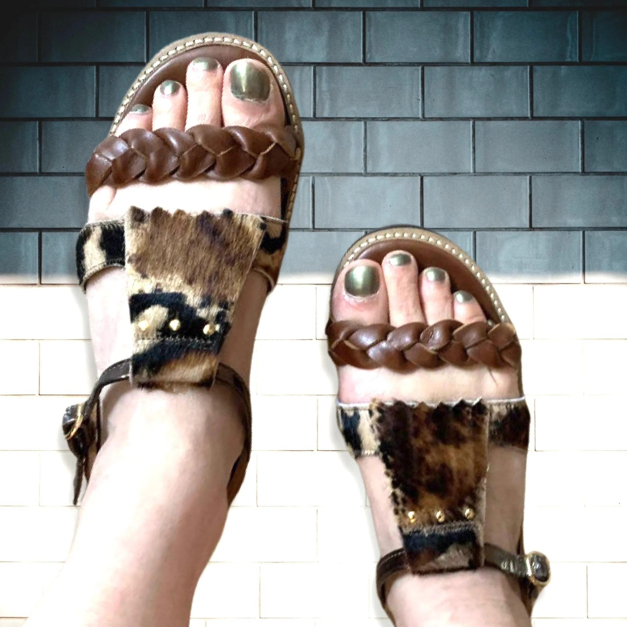 Trois - Brown Animal print SANDAL- Last pairs 35, 36 and 40