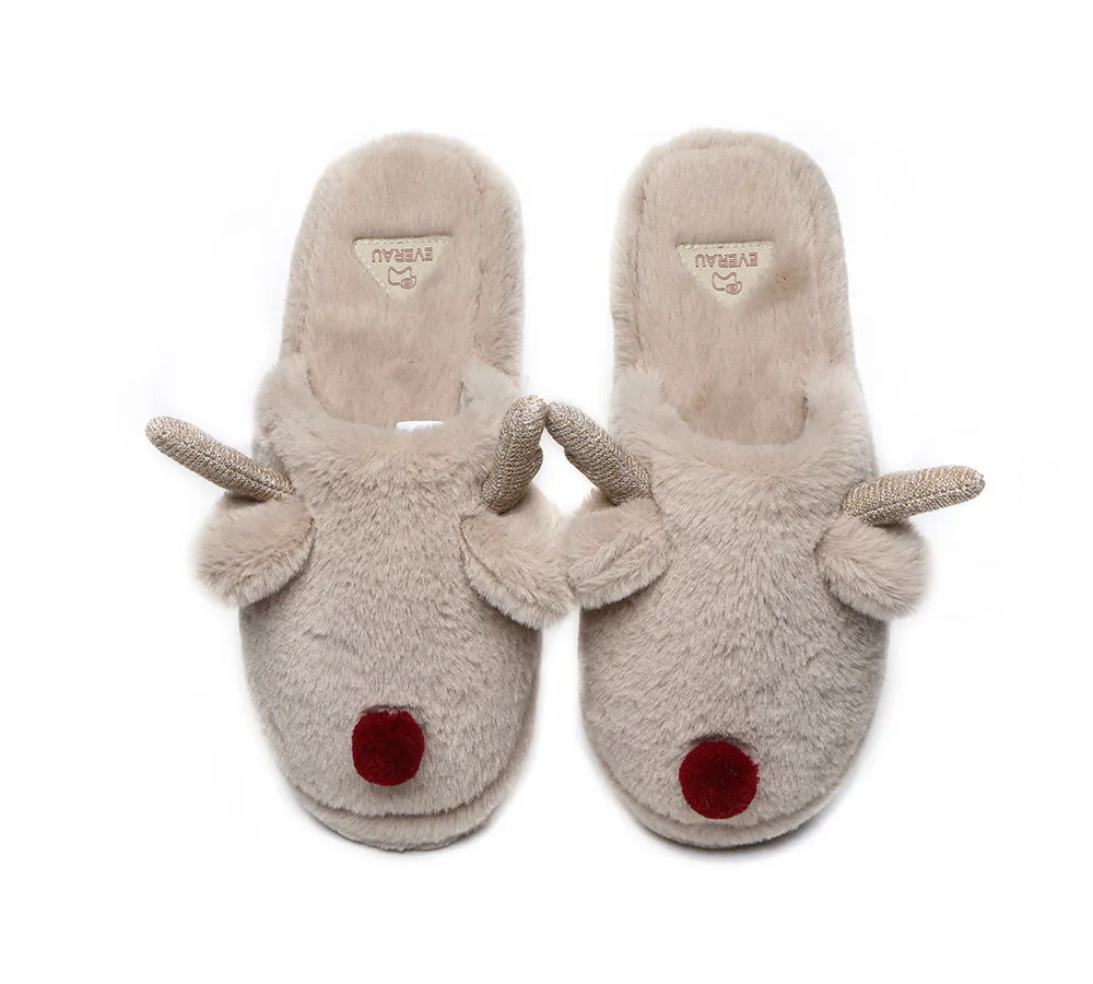 Ultra Plush Unisex Reindeer Slippers