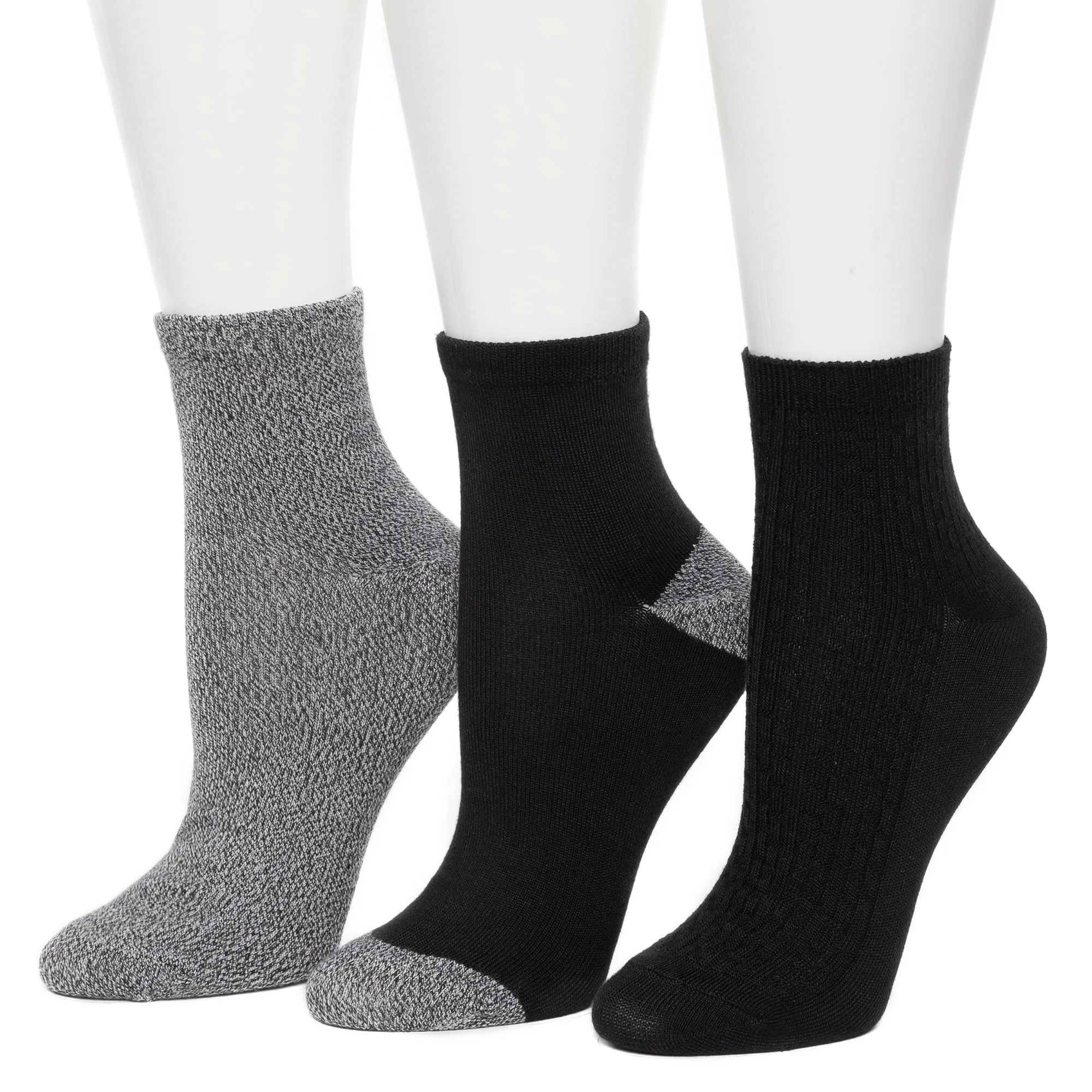 Vertical Texture Anklet Sock 3 Pack