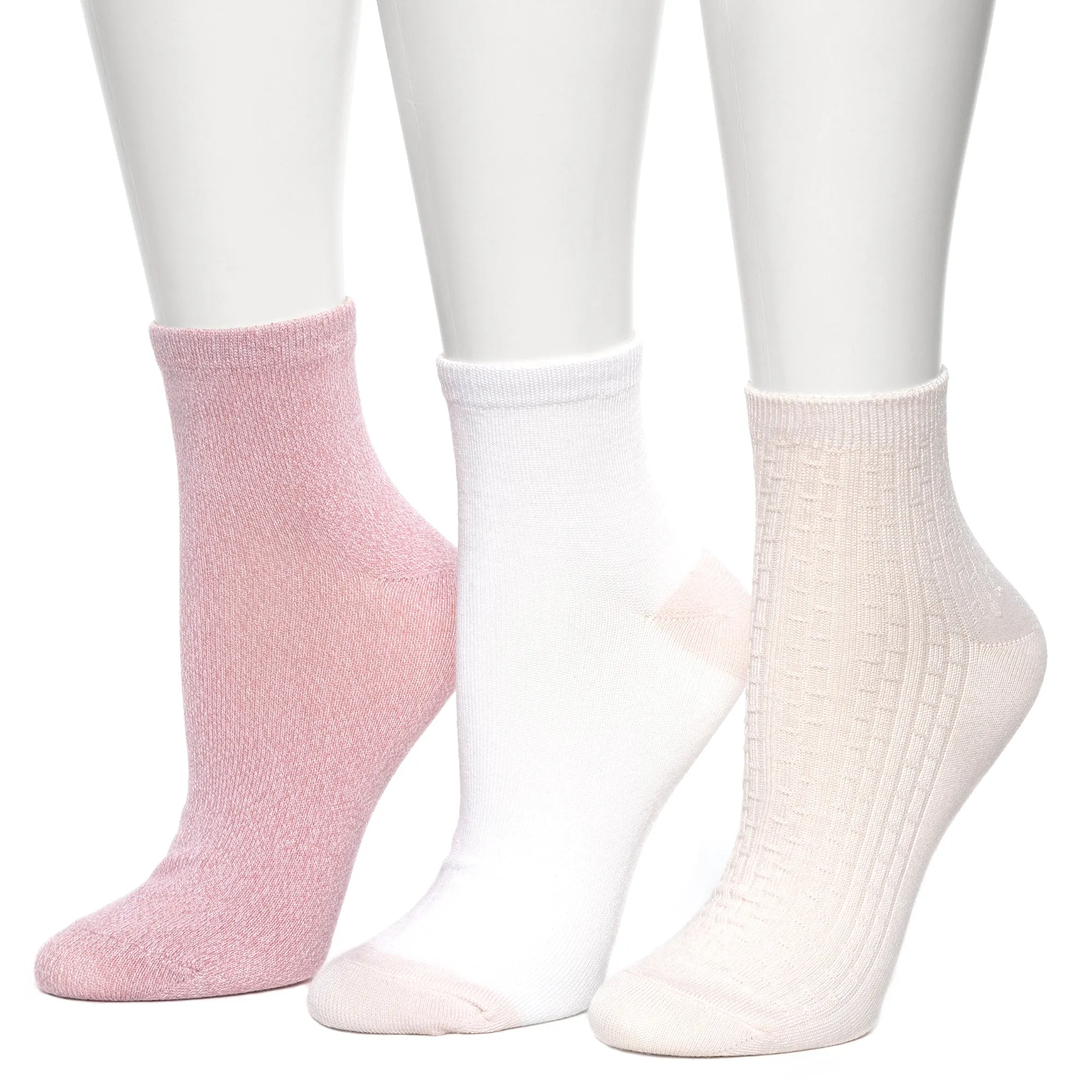 Vertical Texture Anklet Sock 3 Pack