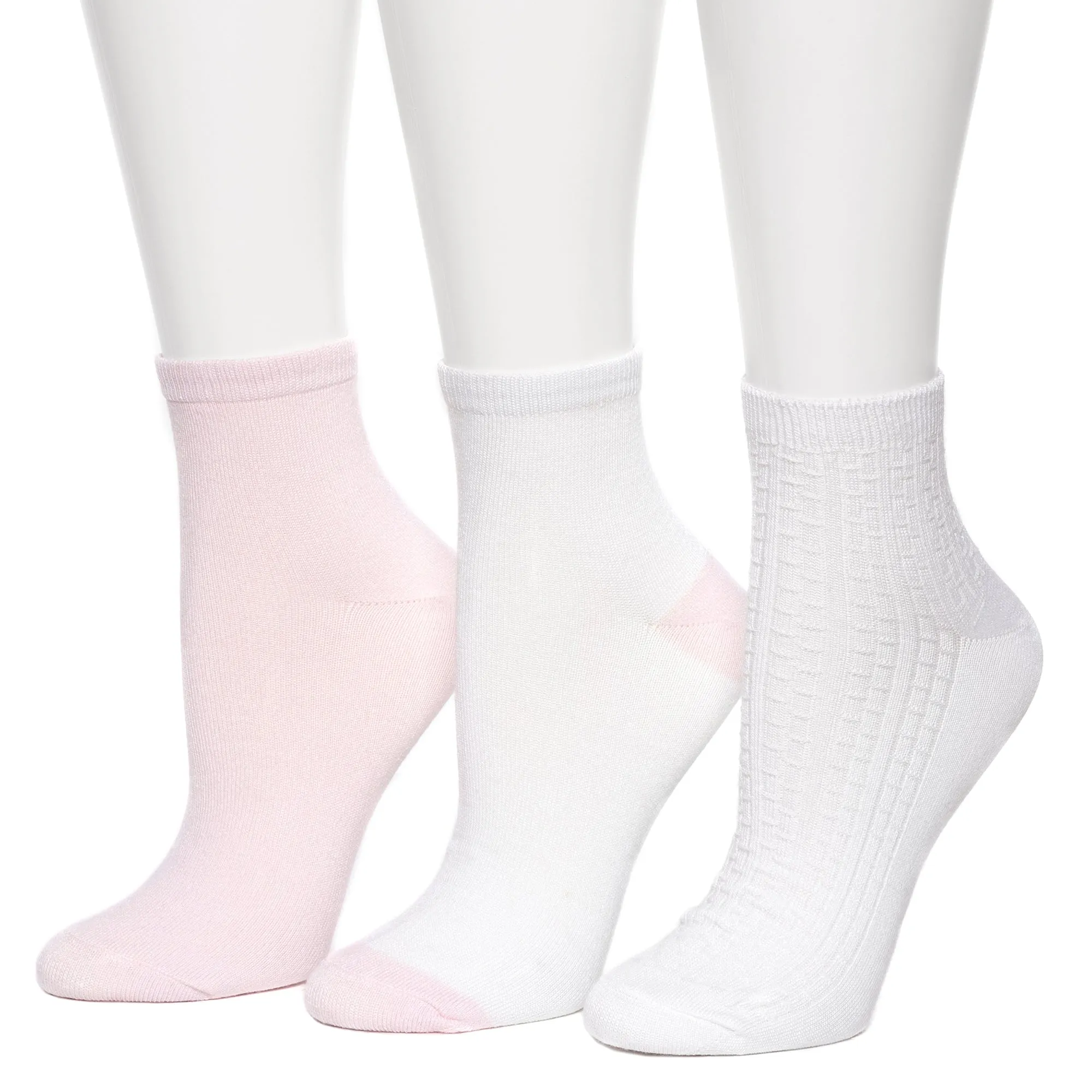 Vertical Texture Anklet Sock 3 Pack