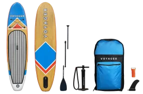 Woodgrain Voyager Inflatable SUP Package